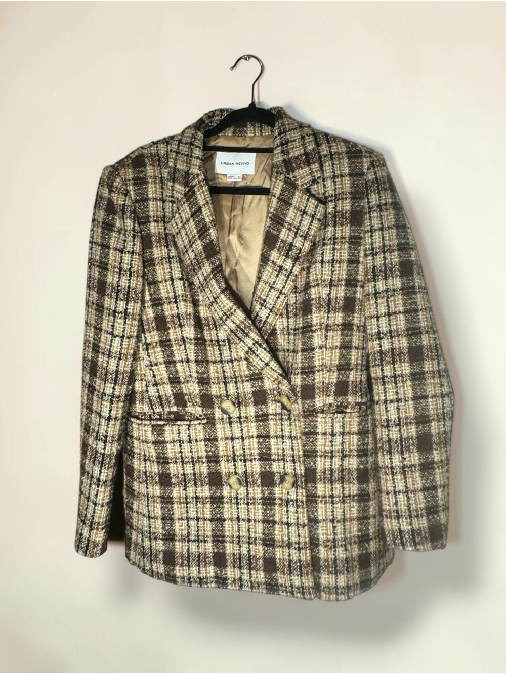 ASOS - Urban Revivo check double breasted blazer in multi